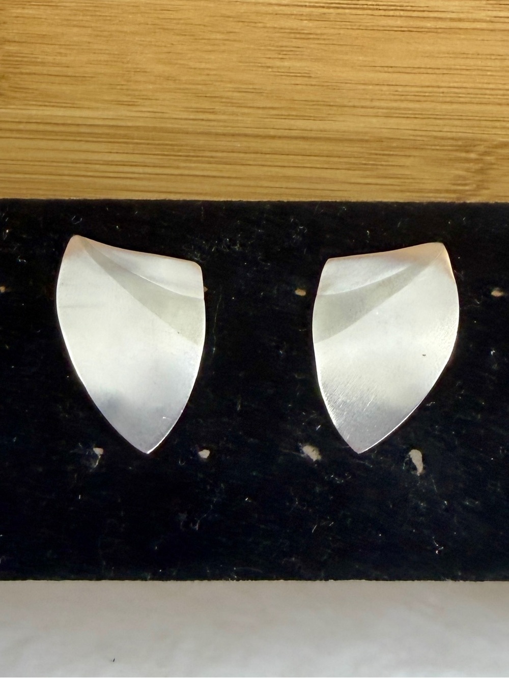DILIA SALVADOR Vintage Native American Sterling Silver Shield Stud Post Earrings